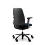 RH Logic 200 Medium Back Ergonomic Office Chair - navy, back angle view, with armrests, and black aluminium base