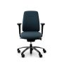 RH Logic 200 Medium Back Ergonomic Office Chair - navy, front view, with armrests, and black aluminium base