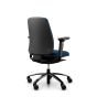 RH Logic 200 Medium Back Ergonomic Office Chair - royal blue, back angle view, with armrests, and black aluminium base