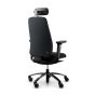 RH New Logic 220 High Back Ergonomic Office Chair - black, back angle view, showing upholstered back