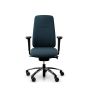 RH New Logic 220 High Back Ergonomic Office Chair - navy, front view, with armrests, and black aluminium base