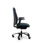 RH New Logic 220 High Back Ergonomic Office Chair - navy, side view, with armrests, and black aluminium base