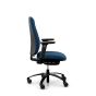 RH New Logic 220 High Back Ergonomic Office Chair - royal blue, side view, with armrests, and black aluminium base