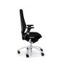 RH Logic 400 High Back Ergonomic Office Chair - black, side view, with armrests and silver aluminium base