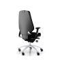 RH Logic 400 Elite High Back Ergonomic Office Chair - black, back angle view, with armrests and silver aluminium base