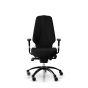 RH Logic 400 Elite High Back Ergonomic Office Chair - black, front view, with armrests and black aluminium base