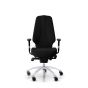 RH Logic 400 Elite High Back Ergonomic Office Chair - black, front view, with armrests and silver aluminium base