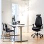 RH Logic 400 Elite High Back Ergonomic Office Chair - black, lifestyle shot, with armrests, neckrest and black aluminium base