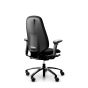 RH Mereo 300 Black Frame Ergonomic Office Chair - black, back angle view, with armrests and black base