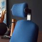 RH New Logic 220 High Back Ergonomic Office Chair - royal blue, lifestyle shot, close up of headrest