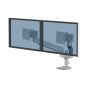 Tallo™ Dual Compact Monitor Arm - Silver - shown with monitors