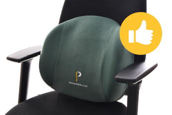 Posturite Back Support shown on an ergonomic office chair
